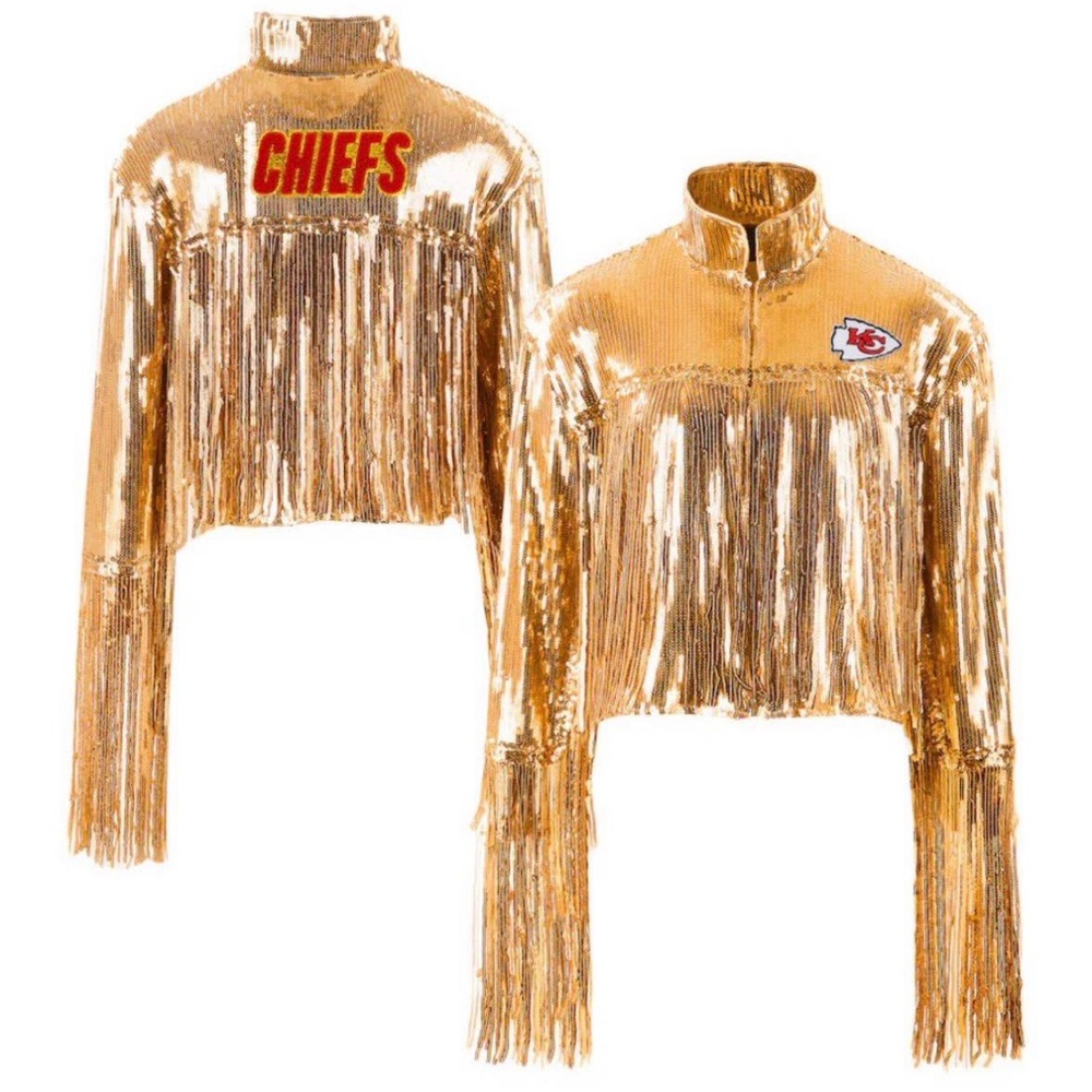 NFL Chiefs Gold Fringe Women's Jacket